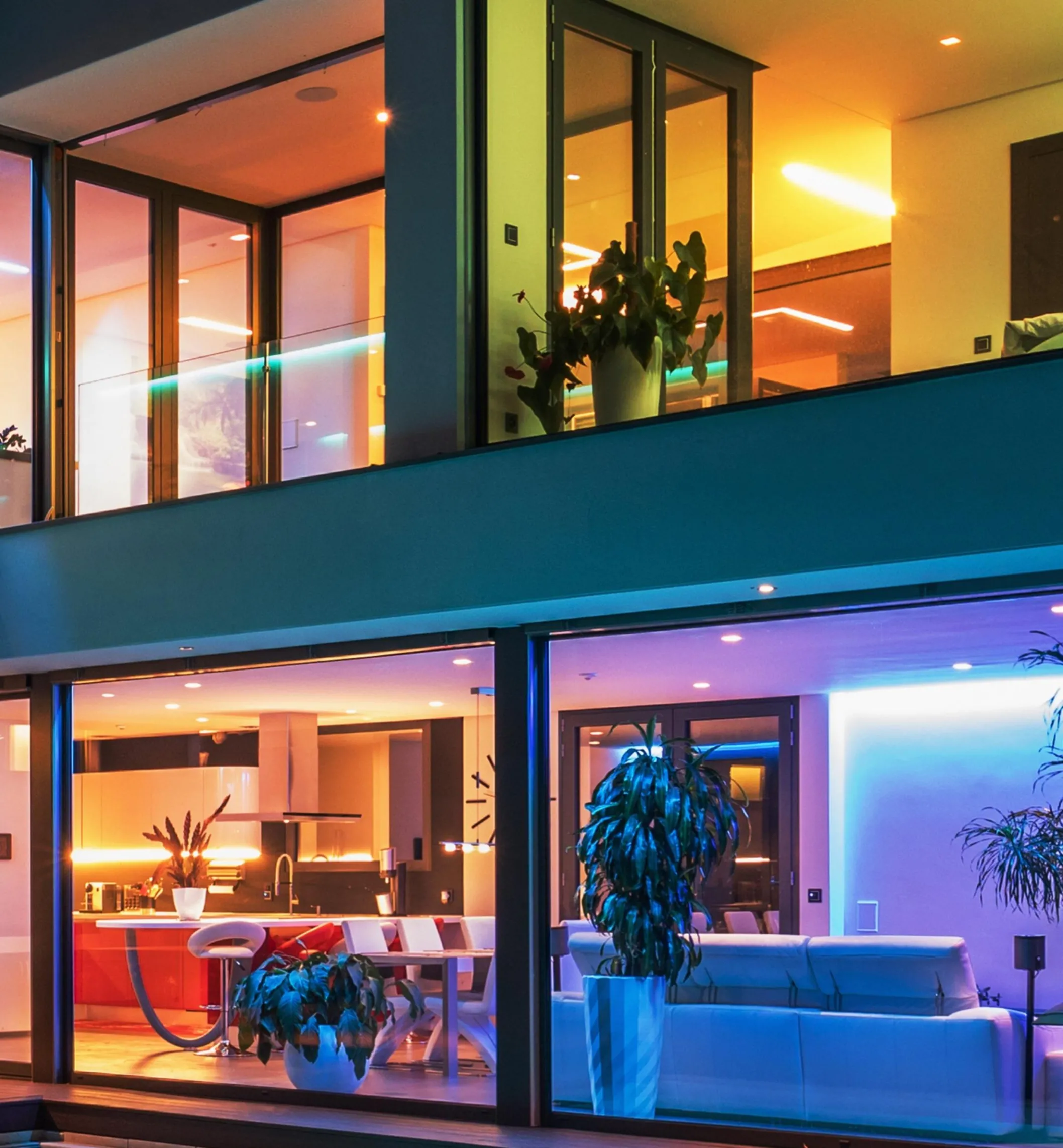 32' Color-Controlled RGB+W LED Tape Light Set, 60+60 LEDs/m