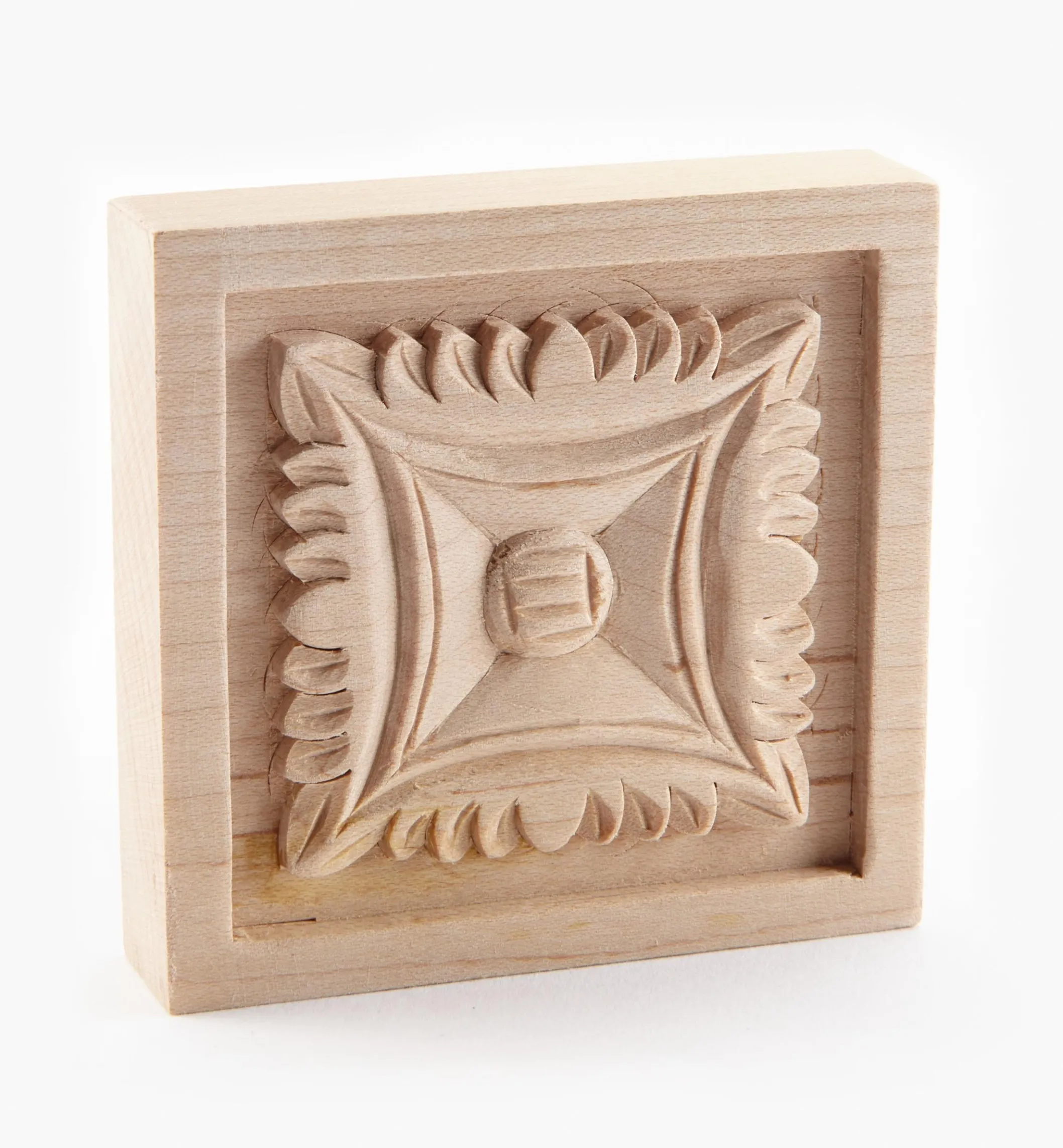 3" Hand-Carved Square Appliqué