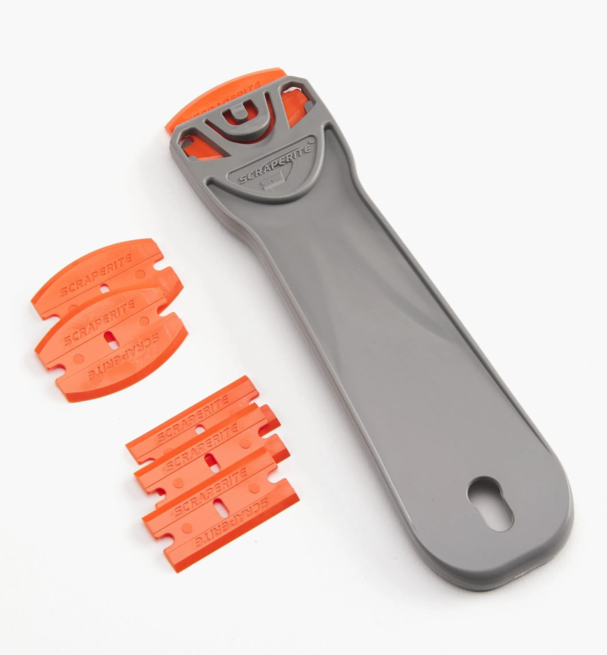6" Holder & 6 Orange Plastic Razor Blades