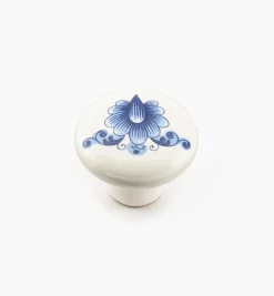Blue Floral Ceramic Knobs