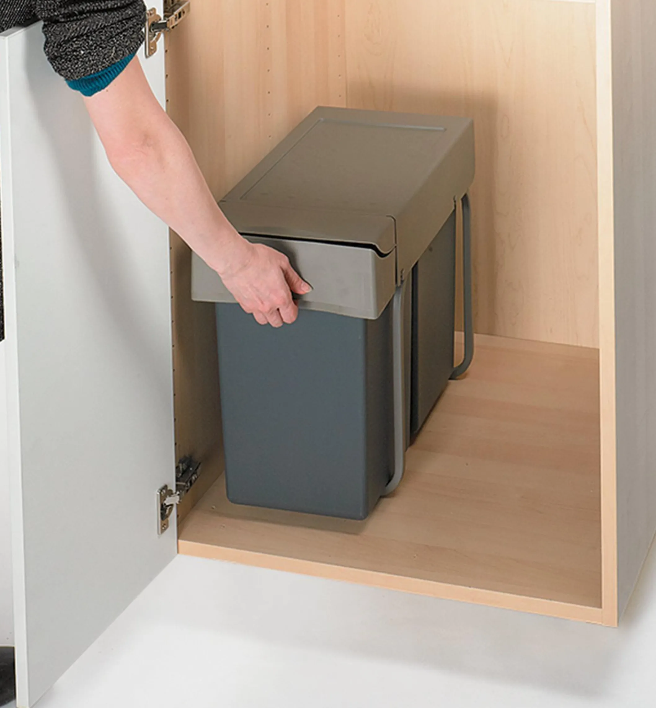 Bottom-Mount Sliding Waste Containers