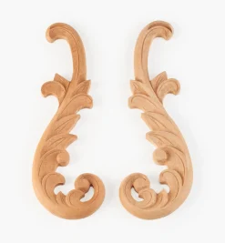 Hand-Carved Matched Wooden Scrolls
