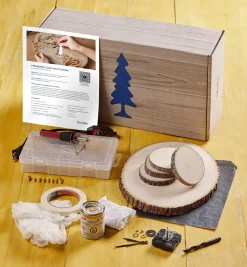 Make It Yourself Pyrography Clock & Coasters Kit