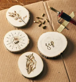 Make It Yourself Pyrography Clock & Coasters Kit