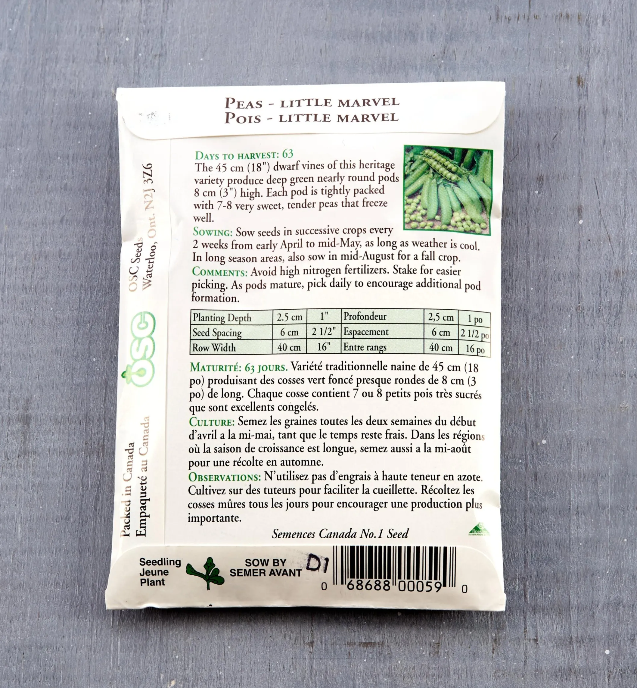 OSC Pea Seed Packets