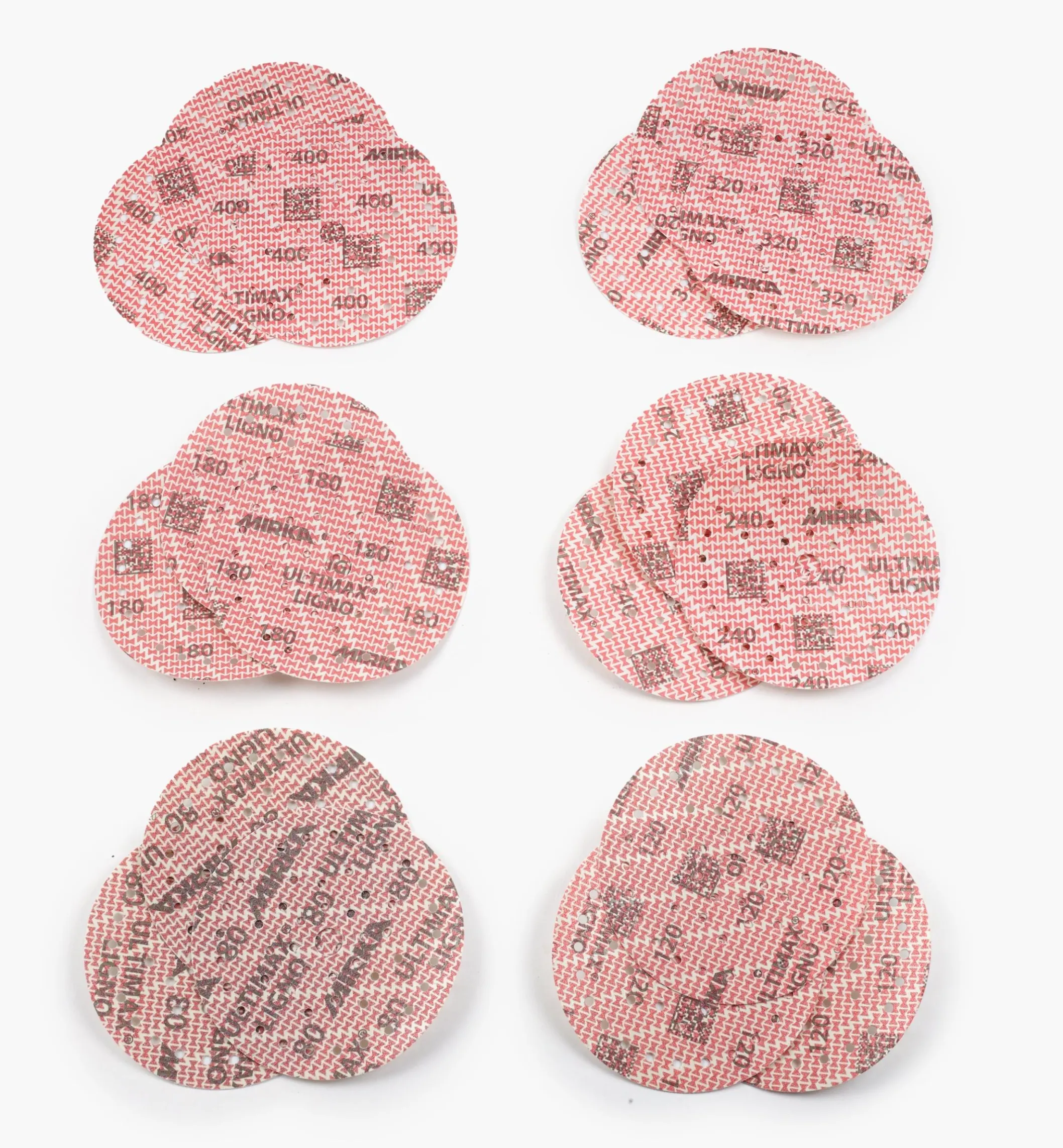 18-Pc. Sample Pack Of 6" Mirka Ultimax Ligno Grip Discs