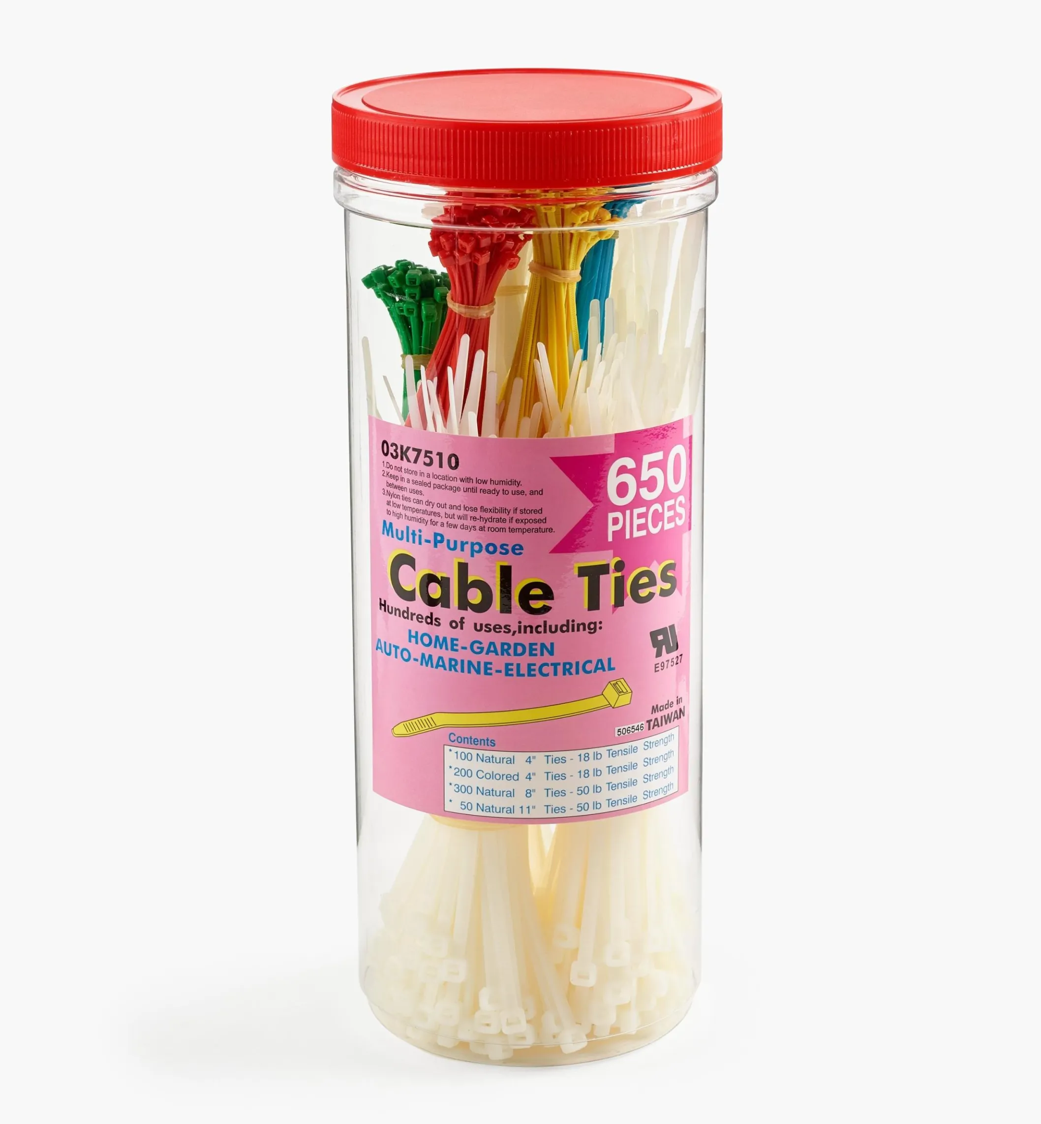 650-Piece Basic Cable Tie Assortment