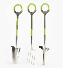 Radius Ergonomic Stainless-Steel Transplant Spade, Border Fork & Weeder Set
