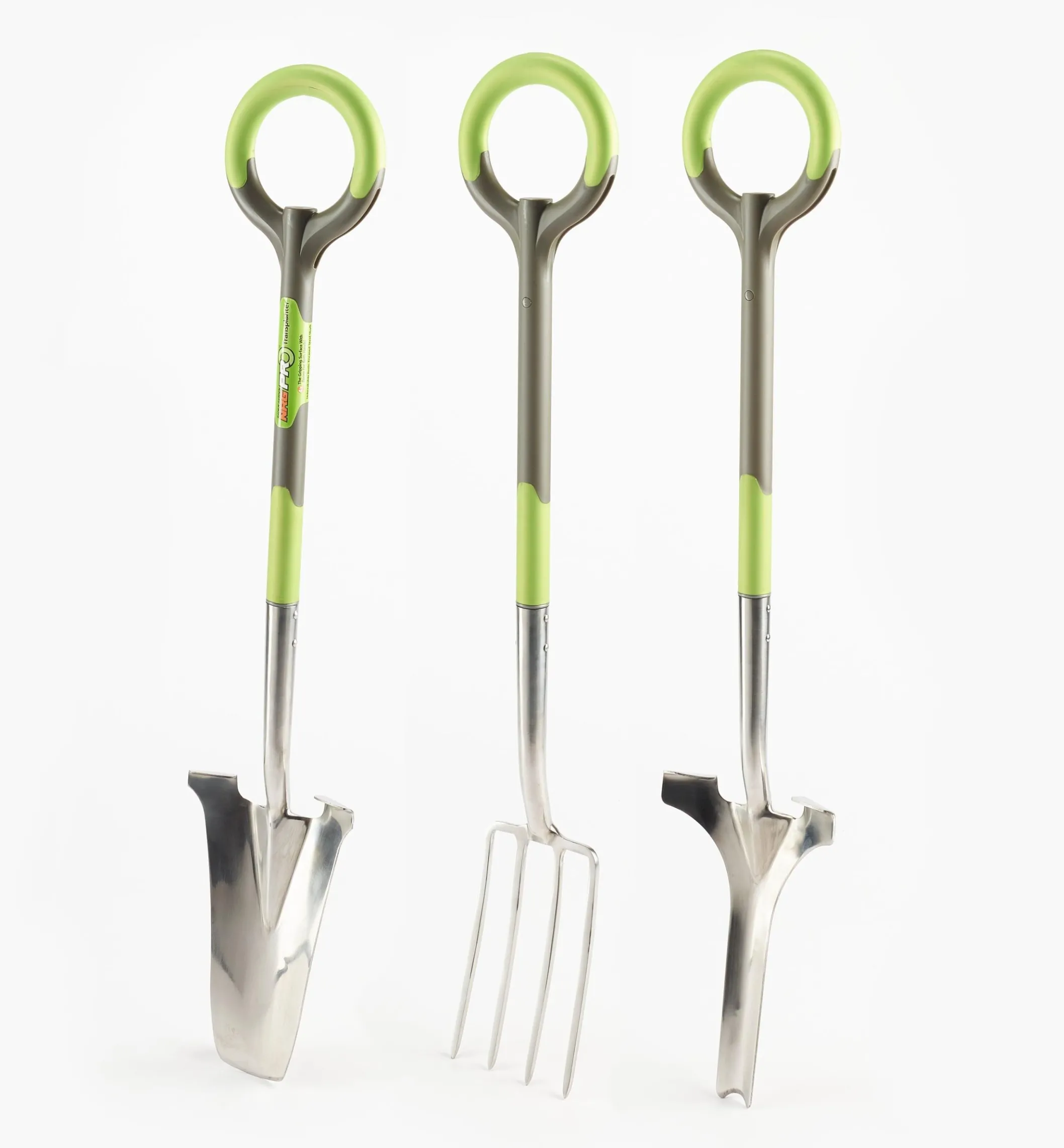 Radius Ergonomic Stainless-Steel Transplant Spade, Border Fork & Weeder Set