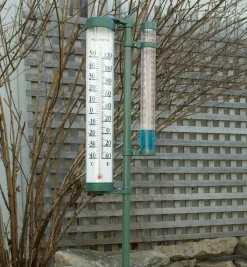 Rain Gauge With Thermometer