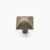 Solid Brass Dimpled Square Knob