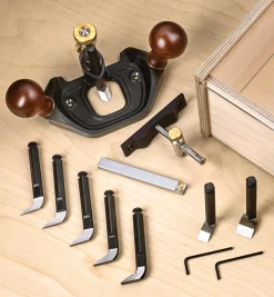 Veritas Large Router Plane, Box & Metric Blades Set