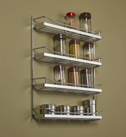 Wide Four-Shelf Screw-Mount Spice Rack